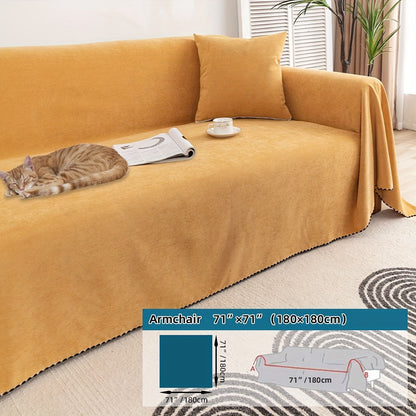 Multi-season, pet-friendly sofa cover with minimalist design protects against scratches, machine washable, ideal for L-shaped and single-seat sofas.