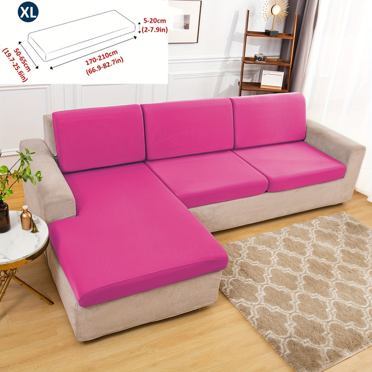 Classic Stretch Sofa Cover, Elastic Band Slipcover for Armchair to Sectional Sofas, Machine Washable Polyester and Spandex Blend, Fits Single to Four Seater Couches.