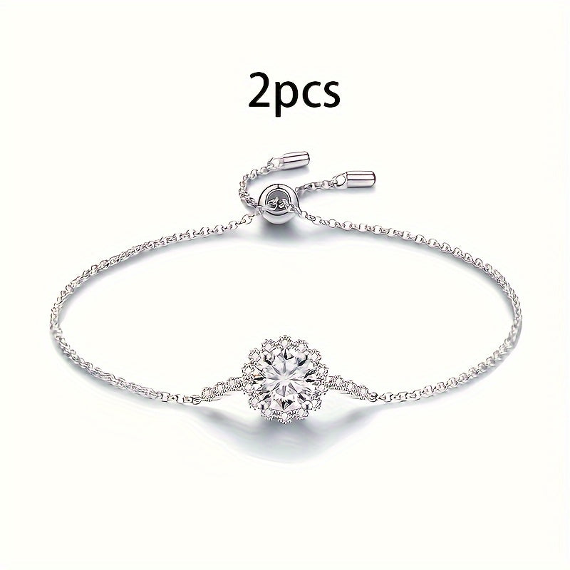 Sterling Silver Bracelet for Women - This elegant bracelet is made of 925 sterling silver and features an adjustable Moissanite gemstone in D color weighing 1 carat. The synthetic June birthstone adds a touch of sophistication to this fashionable