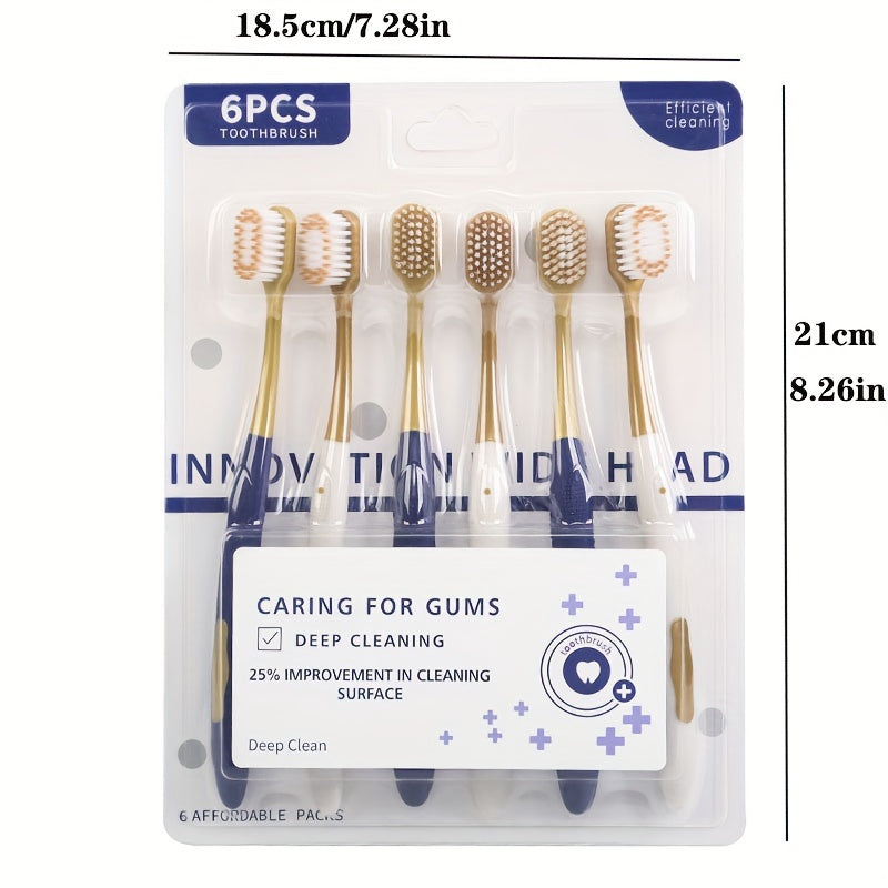 Adult microfiber brush hand toothbrush set with 6 soft brushes.