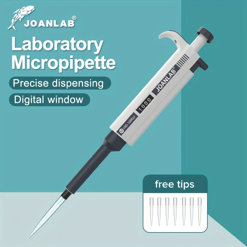 JOANLAB Single Channel Digital Adjustable Micropipette with Tips