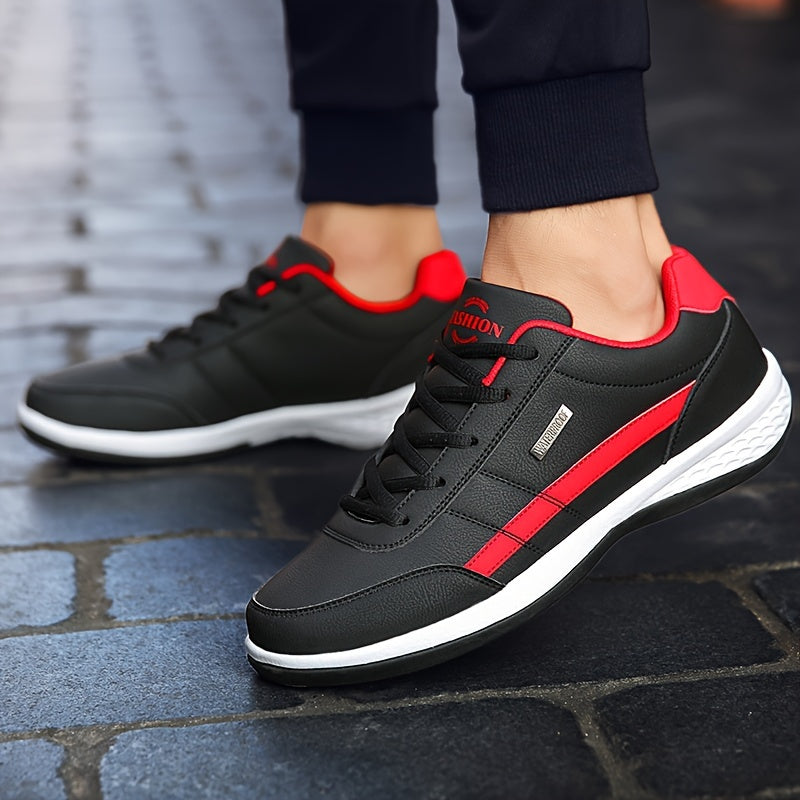 Casual men's walking shoes with ergonomic design, breathable materials, and non-slip sole for outdoor activities.