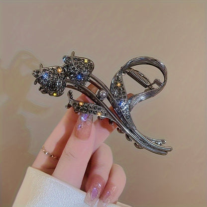 Tulip Design Hair Grabber Large Shark Clip for Women with Abundant Hair