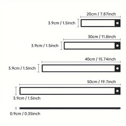 Wireless motion sensor underlight for cabinets, closets, stairs, and more; powered by rechargeable battery.