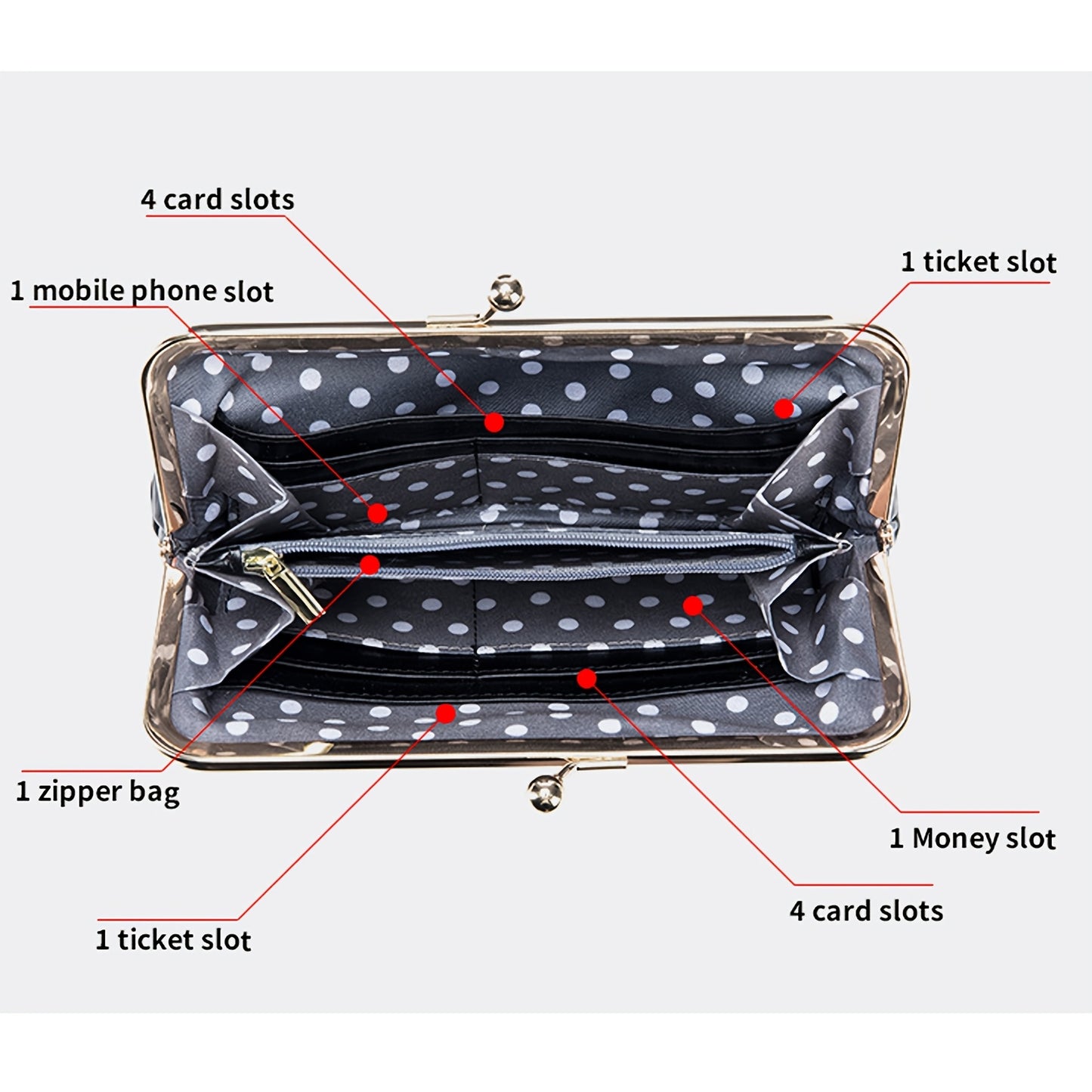 Vintage Genuine Leather Long Clutch Wallet for Women with Multifunctional Features, Retro Style Accessory with Goldtone Hardware