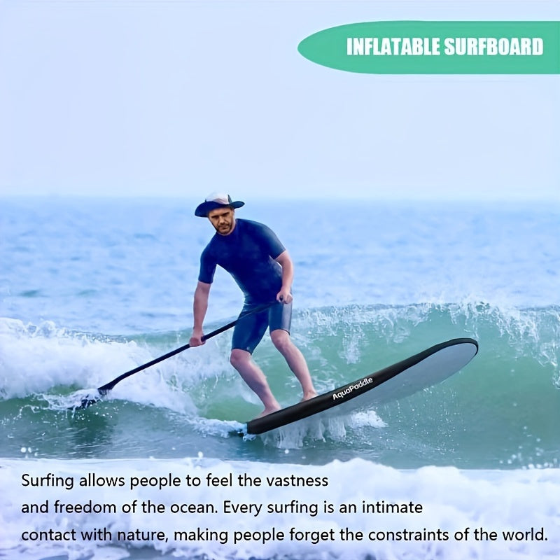 Thickened, double layer inflatable paddleboard made of PVC for beginners in mixed color. Suitable for stand-up paddle surfing, SUP yoga, and leisure sports.