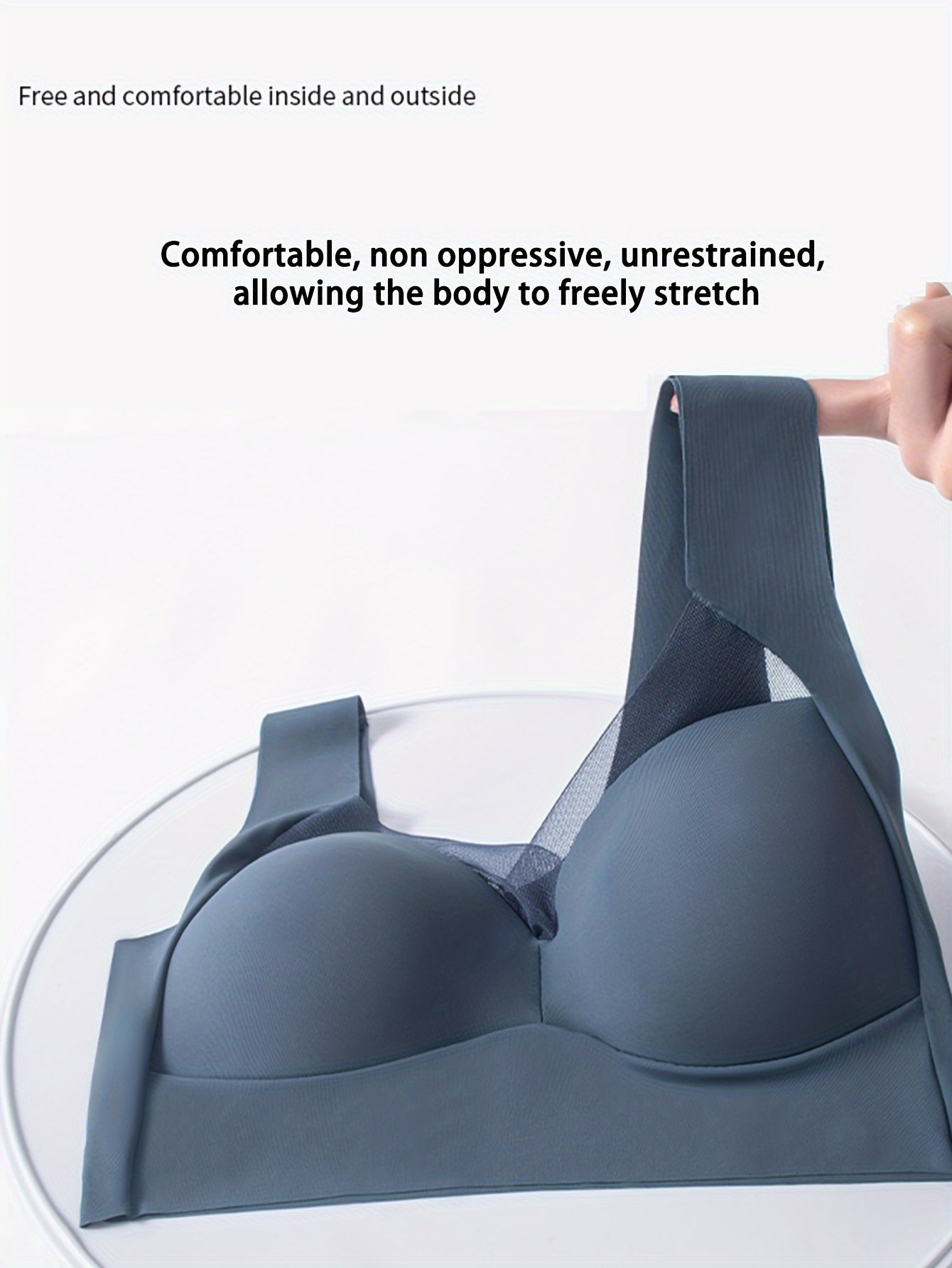 Women's comfortable and breathable solid color vest bra underwear without steel ring.