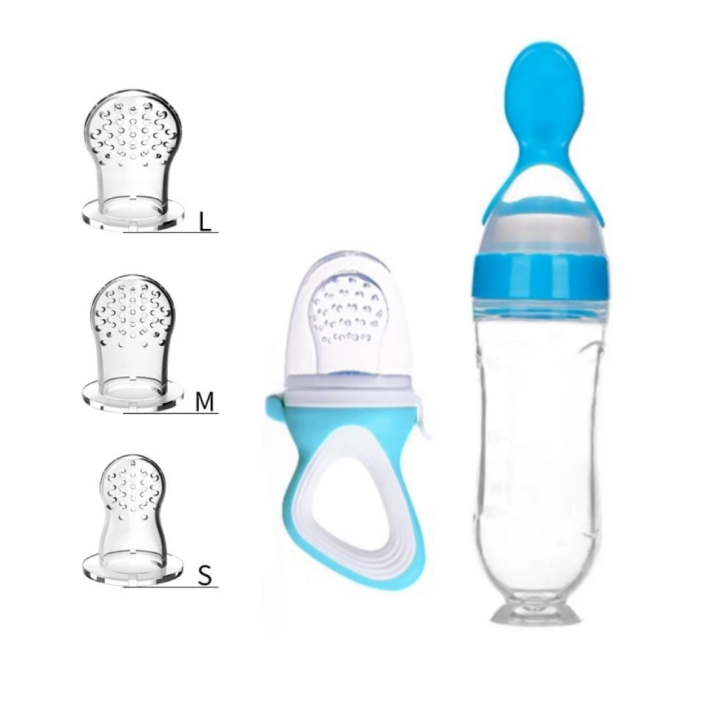 Get a set of 3 Fruit Feeder Pacifiers with a Food Spoon Dispenser, perfect for babies starting solids. Makes a great gift for Christmas, Thanksgiving, New Year's, or Valentine's Day!