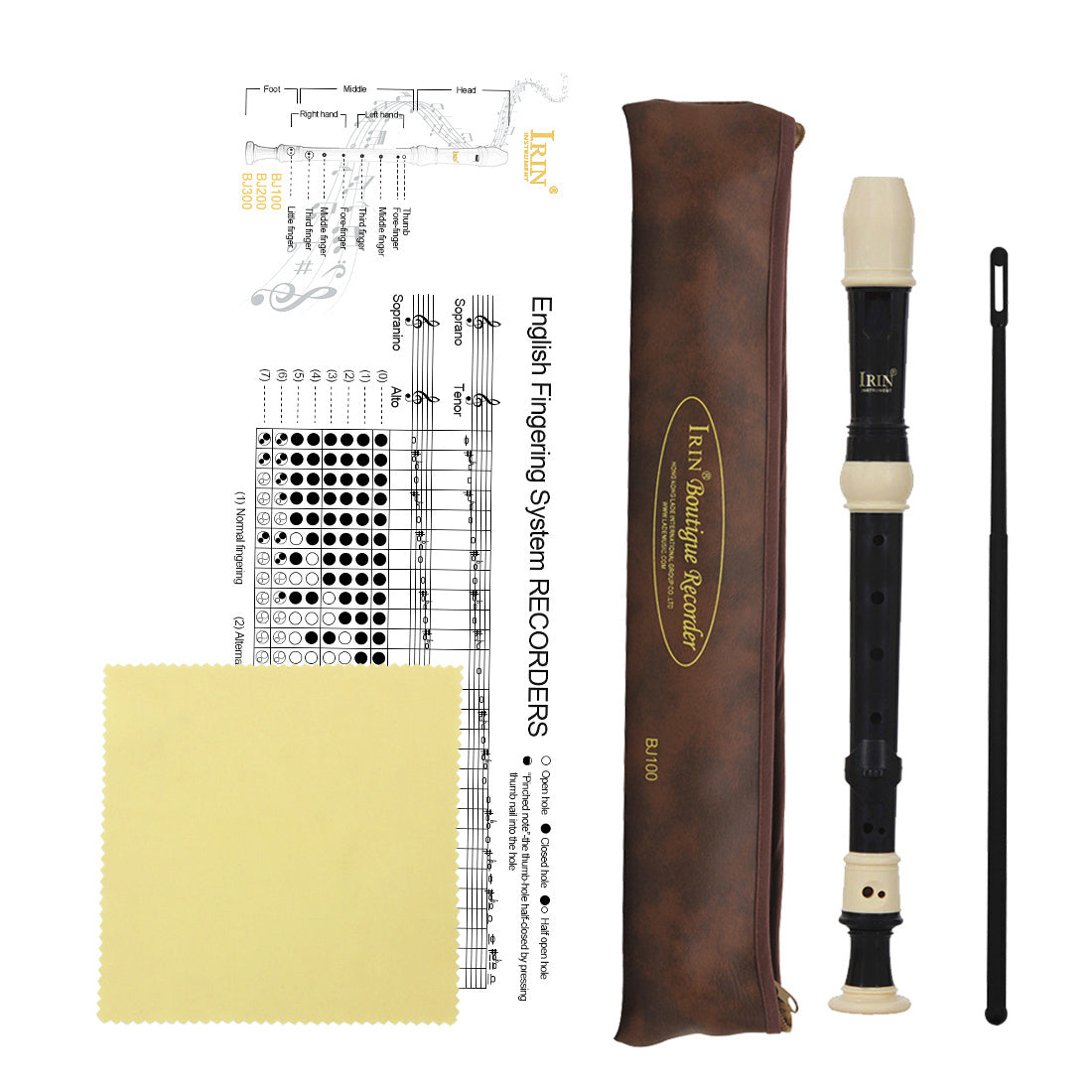 IRIN Baroque Recorder Soprano Flute - Beginner Gift with Fingering Chart - Eid Al-Adha Mubarak