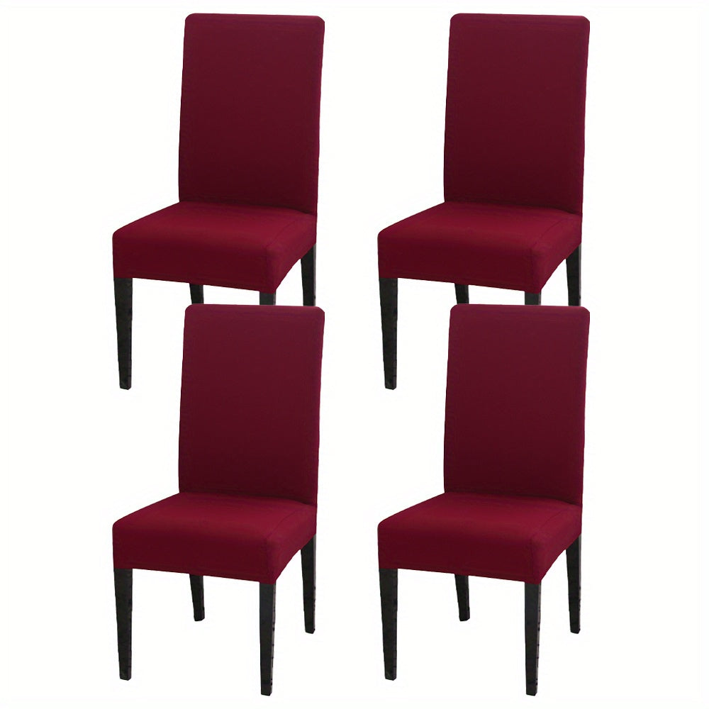 4 pieces or 6 pieces of milk elastic chair slipcovers for home decor in the kitchen, dining room, office, living room, hotel, or for weddings.