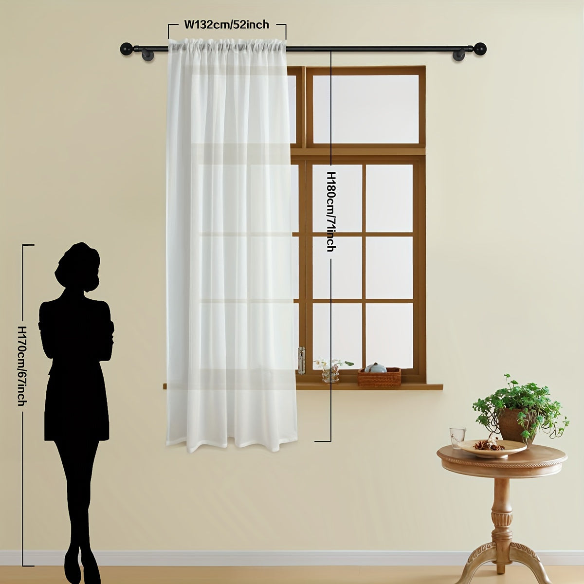 Transform your living room, bedroom, or office with this elegant sheer curtain in pure white - Lightweight and translucent with a rod pocket design, perfect for enhancing your home decor.