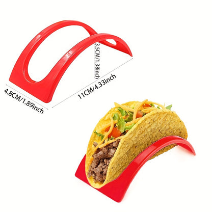 Taco holder set includes 3, 6, 12, and 18pcs, colorful and reusable. Can also be used as pancake rack or tortilla holder. A handy kitchen gadget.