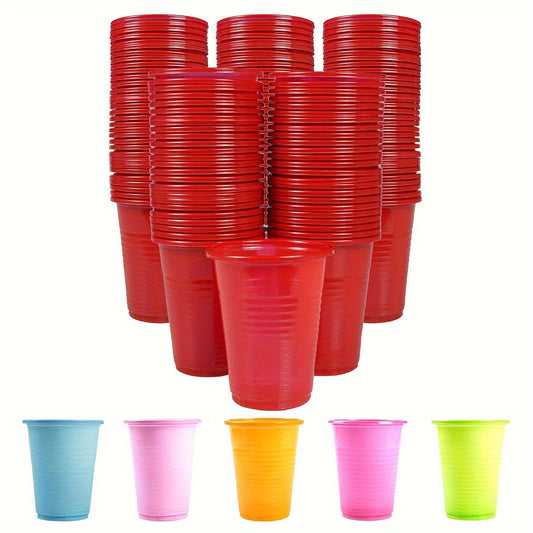 50 to 100 pieces of 7oz Party Plastic Cups, Durable and Food-Safe Disposable Cups, Clear Plastic Cups for Parties, Indoor/Outdoor Events, and Beverage Drinking.