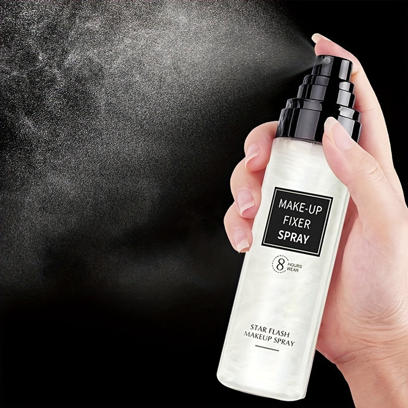 Star Flash Quicksand Makeup Setting Spray - 100ml/3.4oz, Long-lasting, Oil-control, Waterproof, Sweatproof, Natural Finish.