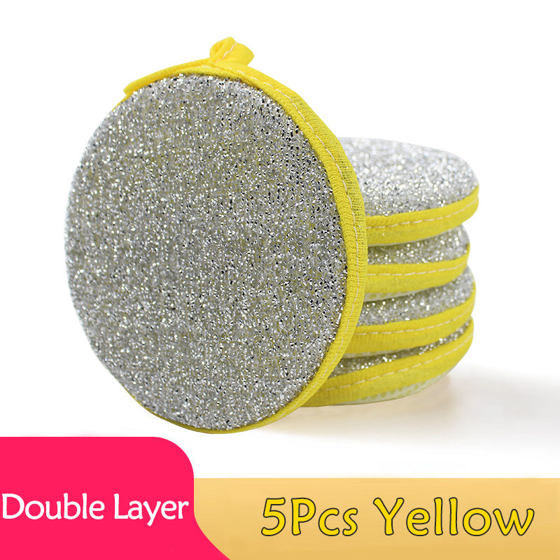 5 or 10 double-sided dishwashing sponges for household cleaning of kitchen tableware.