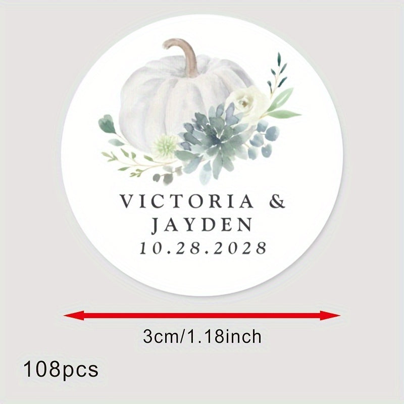 Personalized Round Labels for Bridal Showers - Custom Thank You Stickers with Name & Date, Matte Finish on Recyclable Paper