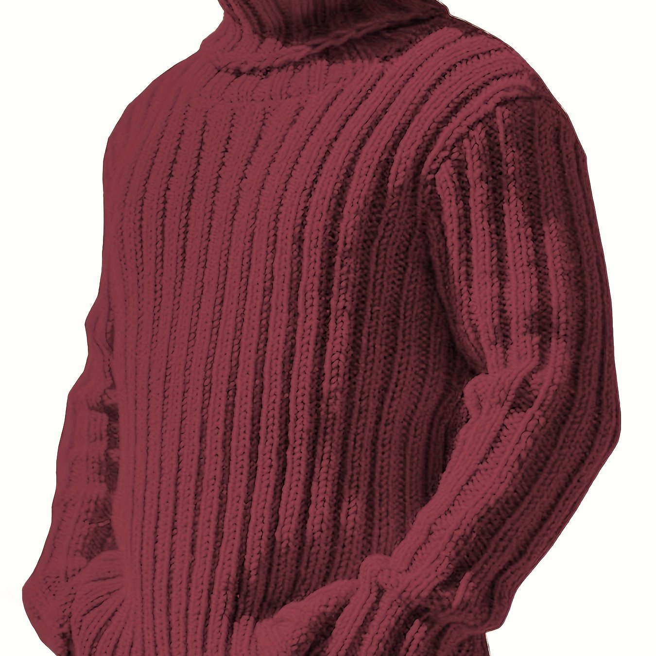 Stylish solid color turtleneck sweater for big and tall men, perfect for casual autumn and winter wear.