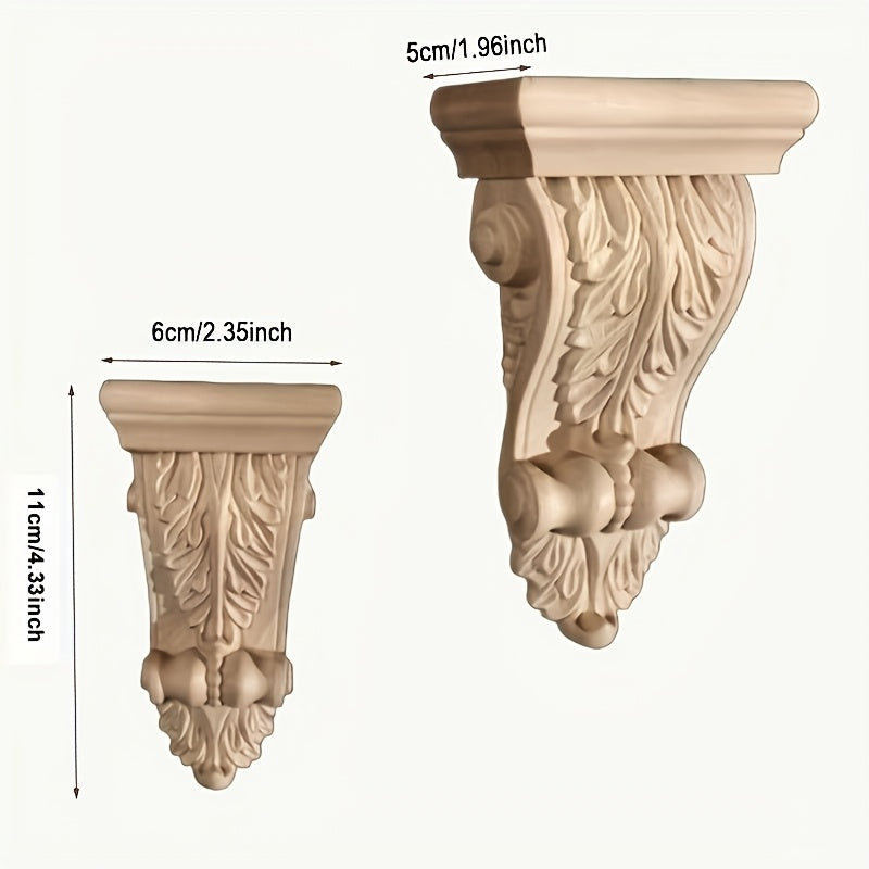 1 piece of ornate wooden corbel with glamorous styling, featuring a French European design. This intricate fireplace mantel shelf bracket is a beautiful transverse wood column ornament that adds sophistication to home decor.