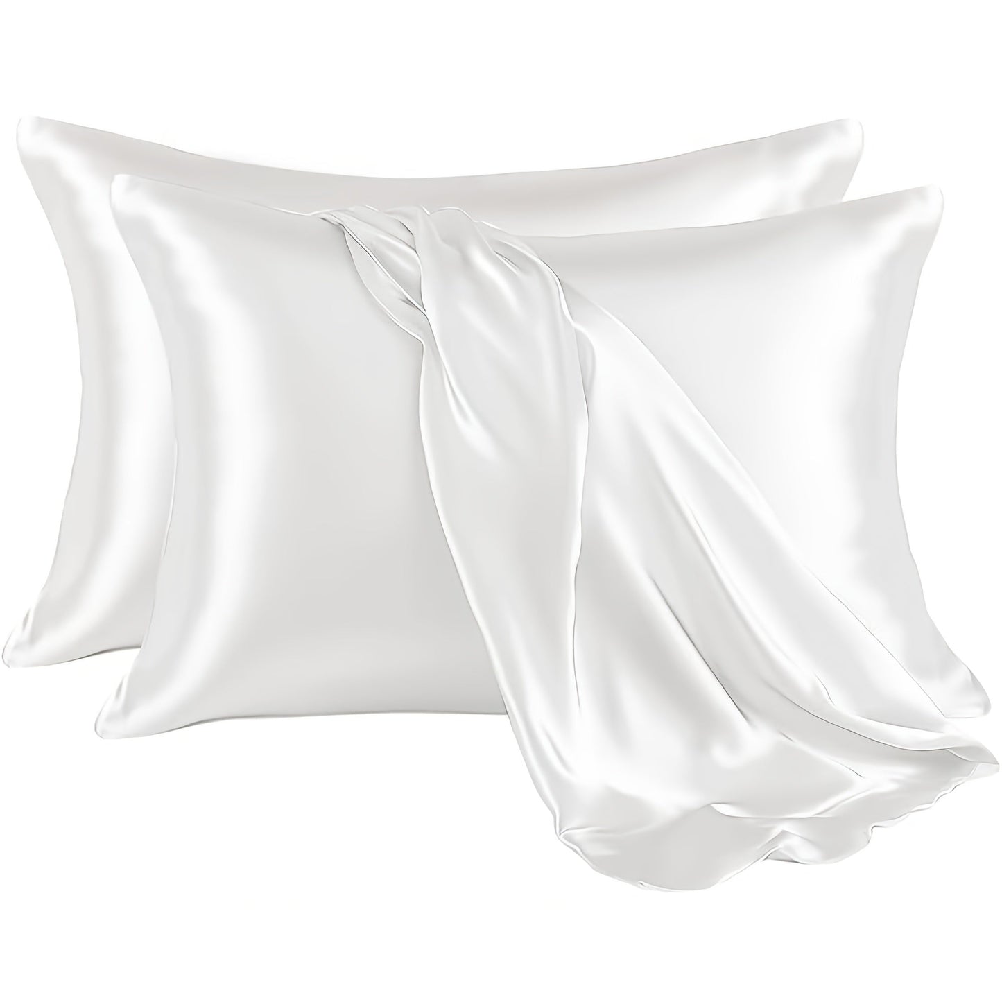 Set of 2 Satin Pillowcases for Luxurious Home Bedding