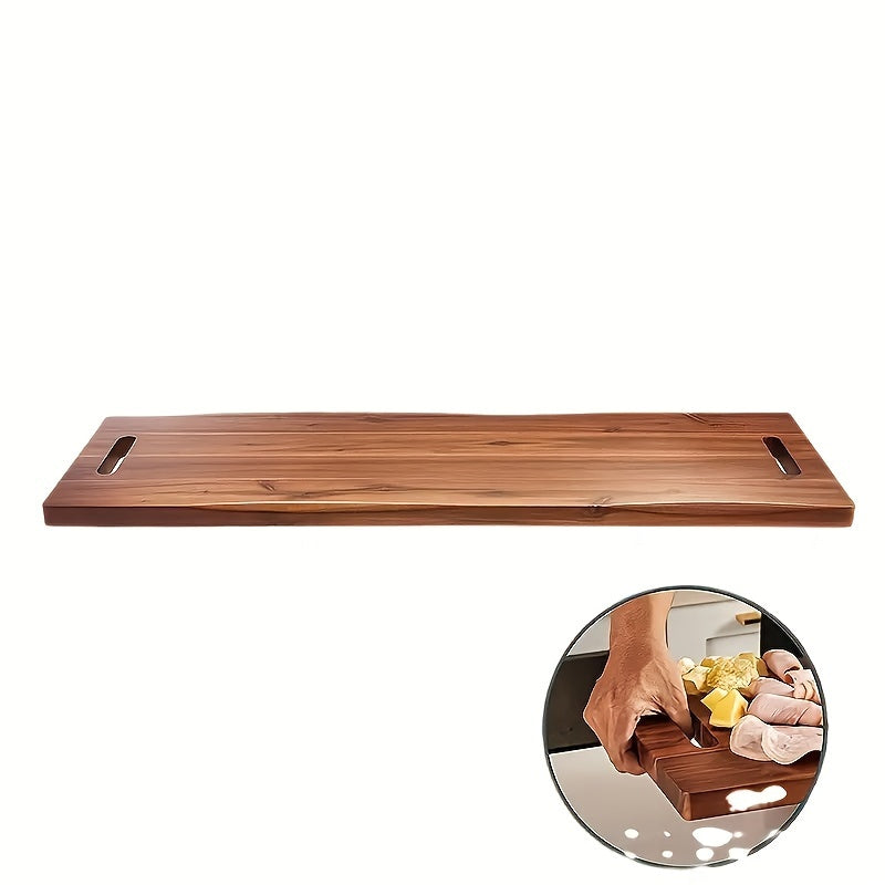 Premium Wooden Cutting Board with Handle, Rectangular Food-Grade Snack Fruit Tray perfect for Kitchen and Party Use.