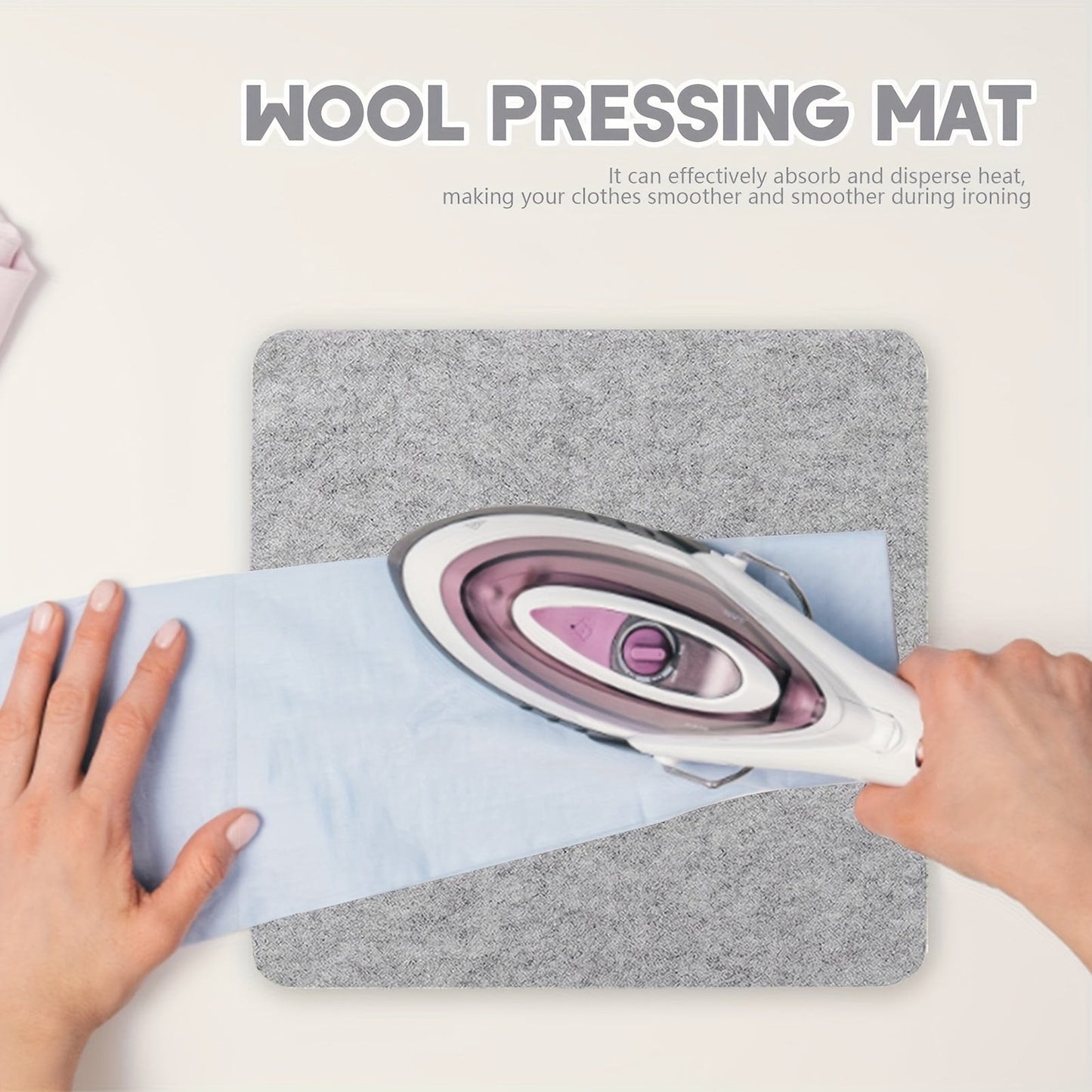 One piece of Wool Felt Mat perfect for Ironing, a convenient Non-Electric Ironing Board Pad, ideal for DIY Craft Sewing projects. Versatile Tabletop Ironing Mat for Clothing, Crafting, and Tailoring.