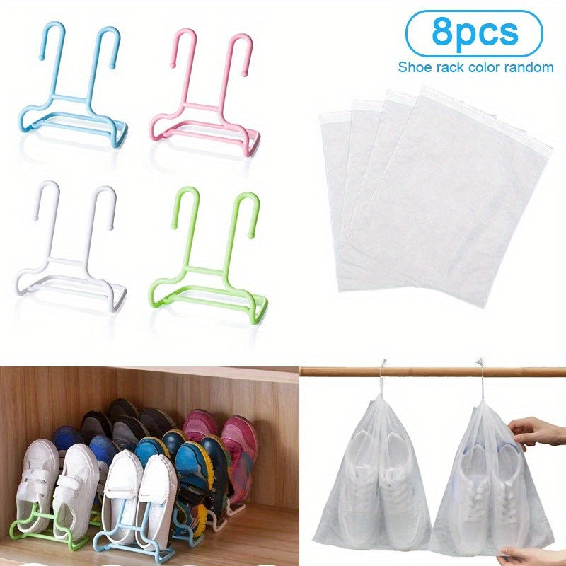 8pcs Shoe Organizer Set - Portable Hanging Racks for Home Storage