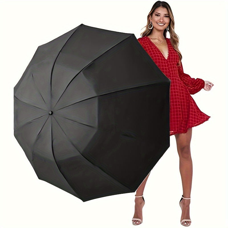 Mei Qi Lin Durable Windproof Umbrella - 10-Rib, Sturdy Sunshade for Men and Women