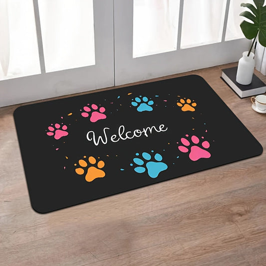 Paw Print Gaming Room Rug - 8mm qalinlikda, tozalash oson, uyda har qanday xona uchun ajoyib!