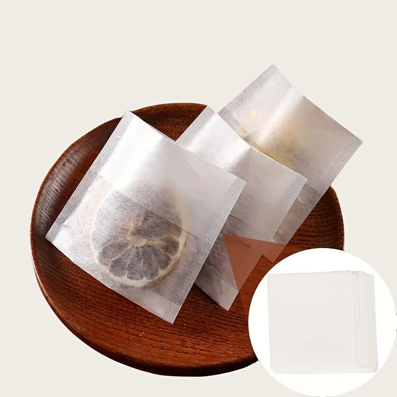 Set of 100 DIY Tea Bags - Made from PET Material, Food-Safe, Customizable Loose Leaf Tea Infuser Pouch for Creating Unique Tea Blends and Trying out Different Herbs