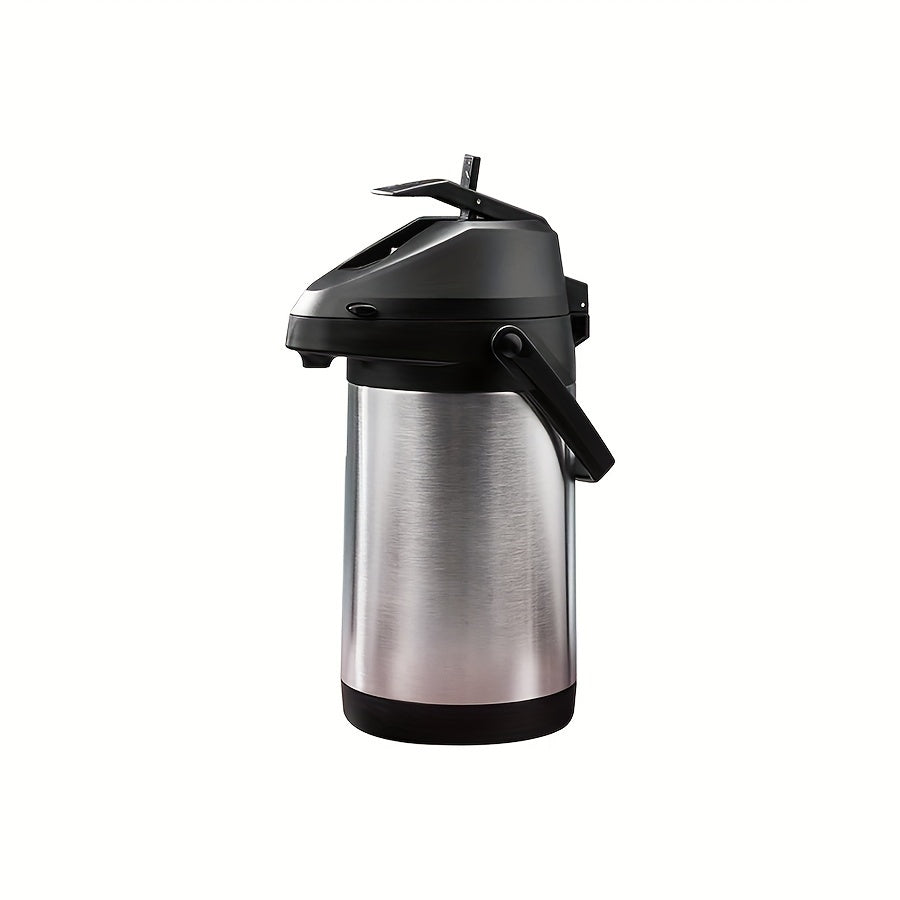 3L Stainless Steel Thermal Carafe, Pump Action Airpot, Insulated Beverage Dispenser for Coffee/Tea, Large Capacity, No Electricity Needed for Home or Outdoor Use.