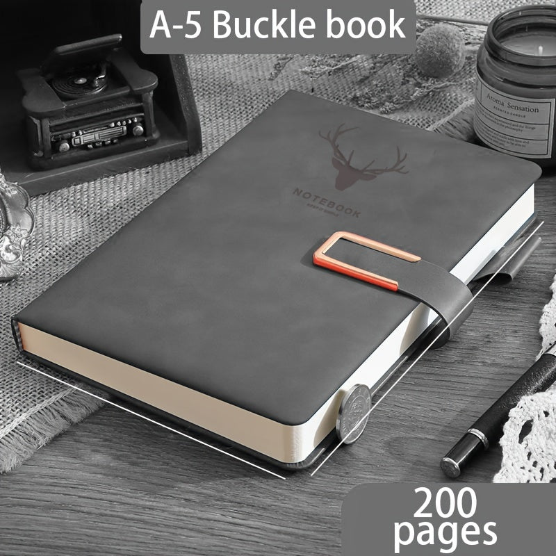 U-Shaped Buckle Notebook with Pen Holder - Soft cover, Magnetic Closure, Ideal for Business, Home, and School Use.