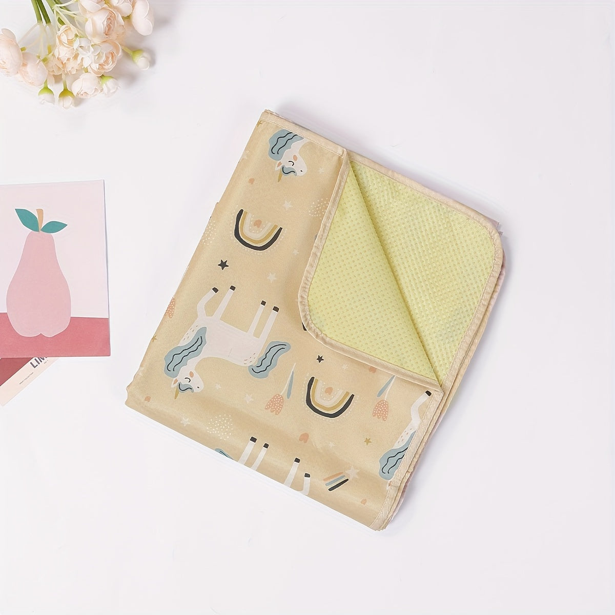 Foldable Baby Play Mat made of 1PC, featuring non-slip polyester fiber, perfect for crawling and gym activities for kids aged 0-3 years. This portable mat can also be used as a picnic or gaming pad to support child development.