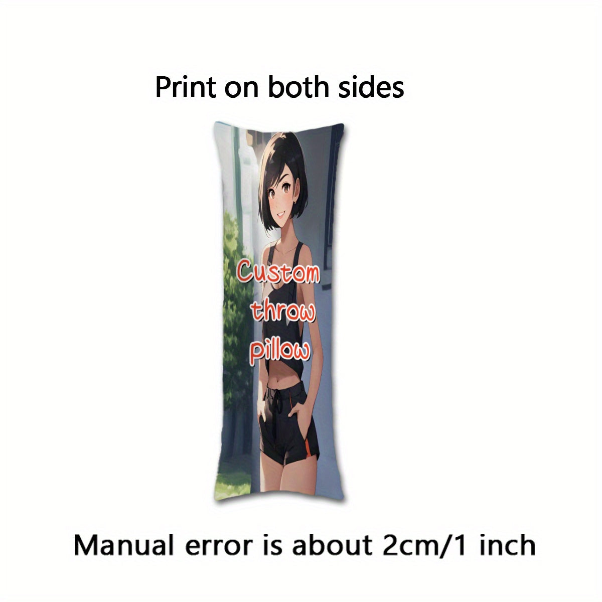 Customizable Photo Body Pillowcase - Plush and Cozy, Reversible Design, Ideal for Gift Giving and Special Occasions - Suitable for Halloween, Thanksgiving, Christmas, Valentine's Day, and Birthdays - Dimensions 50.8x137.16 cm, Anime Theme, Pillow Core