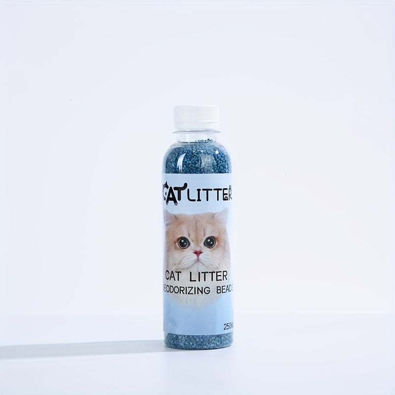 1 bottle of cat litter deodorizer eliminates odors and freshens the litter box air with a cattery fresh scent, safe for cats.