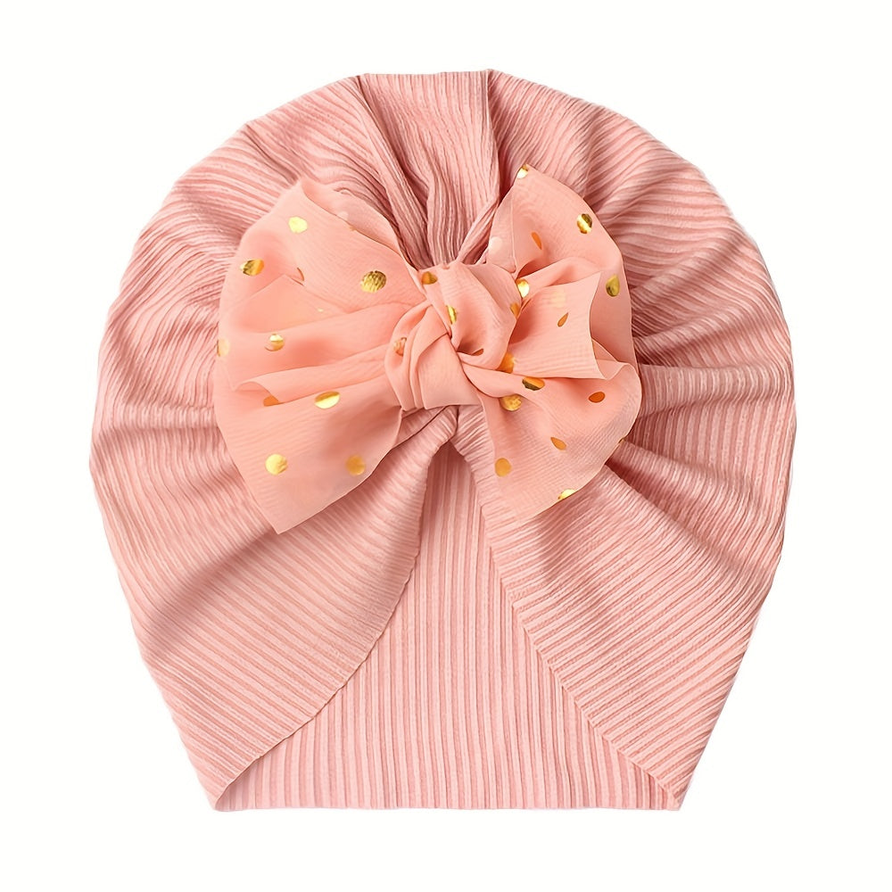 Baby bow headband with threaded thin girl hat