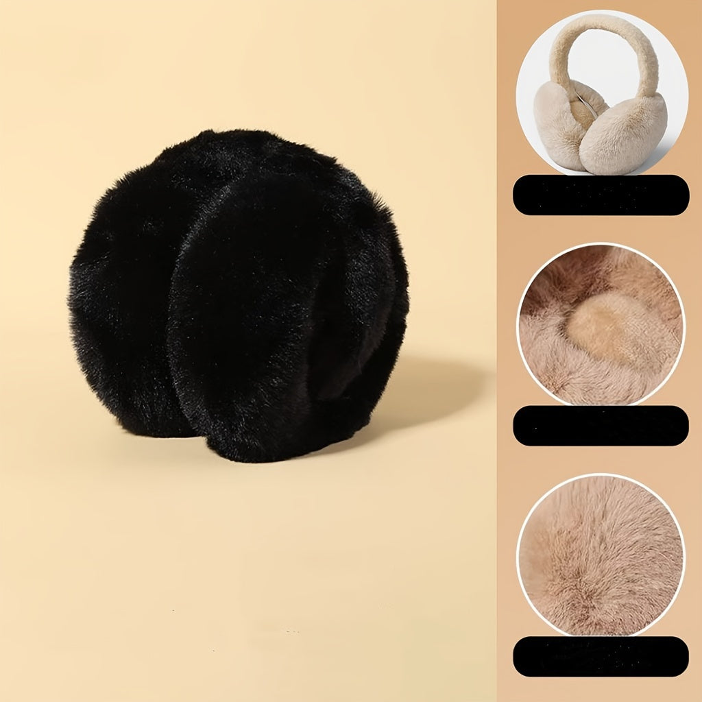 Stay Warm in Style with Velour Winter Earmuffs - Soft and Foldable Ear Warmers for Adults, Hand Washable, Snug Fit for Cold Weather Protection