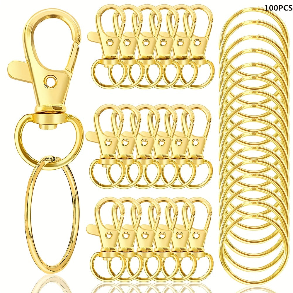 Get ready for the holiday season with our Christmas bundle! This set includes 100 rotating lobster clasps with iron key rings, 50 keychains, and 50 iron key ring jewelry DIY crafts. Perfect for both men and women, these items make great Valentine's Day