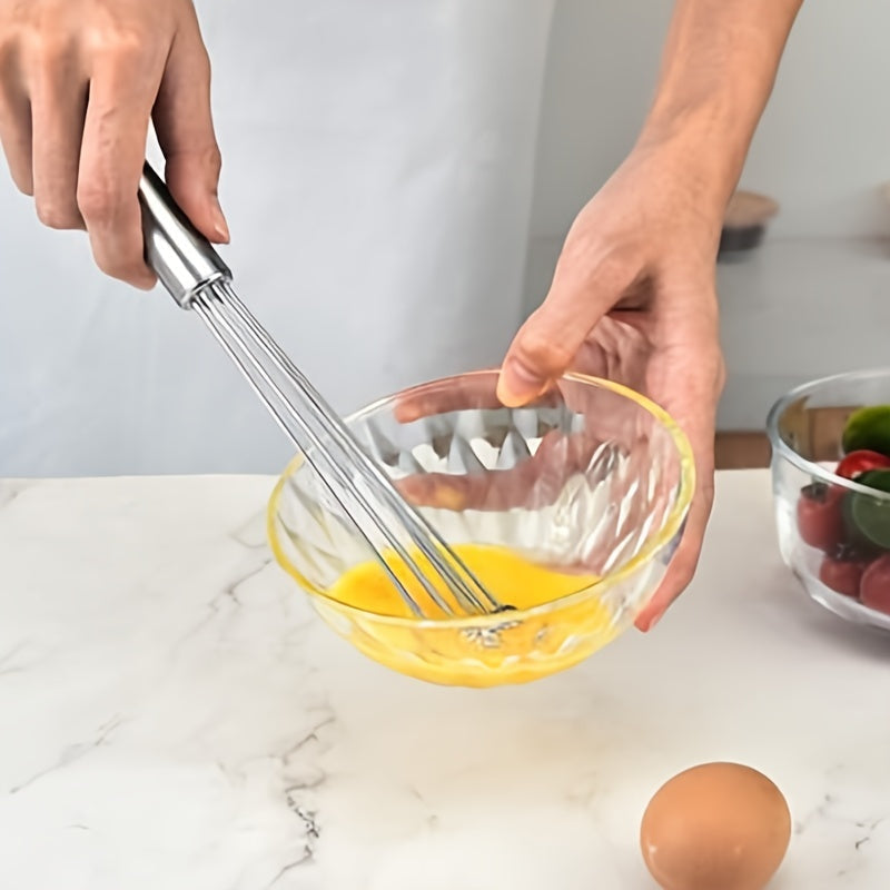 One piece or two pieces of a 25.4cm/30.48cm stainless steel ball whisk, perfect for mixing eggs, creams, and other ingredients in the kitchen during baking.