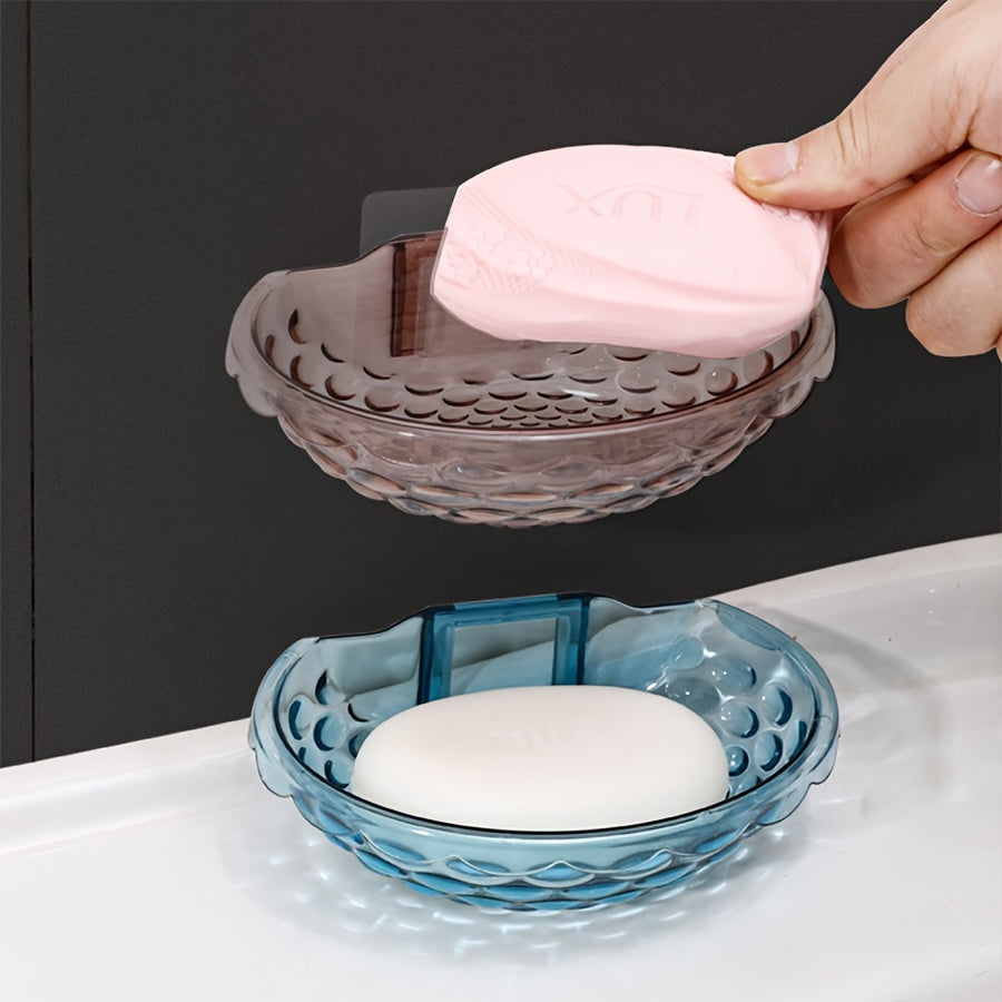 1pc Plastic Creative Soap Dish Tray Holder for Bathroom Organization.