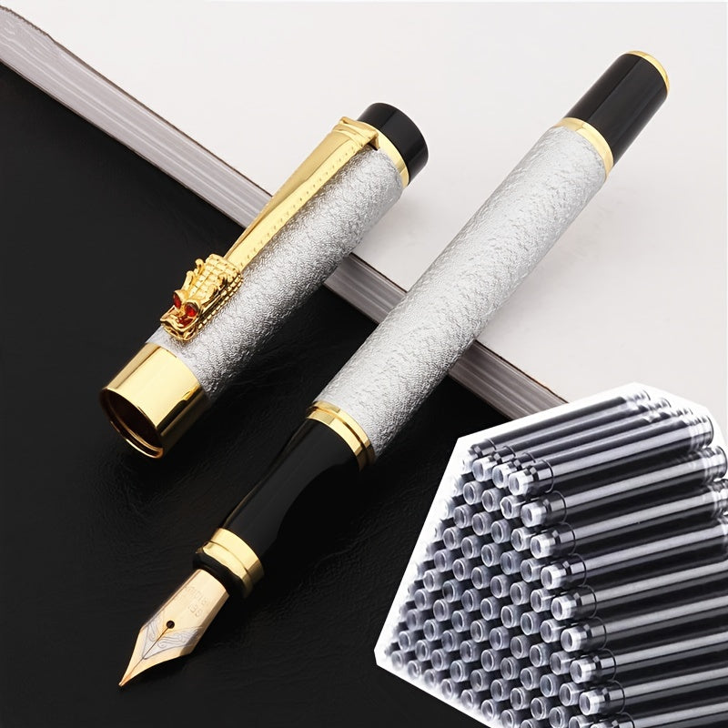 Set of 50 ink pens and 1 metal fountain pen for daily work, writing, holidays, school, office gifts.