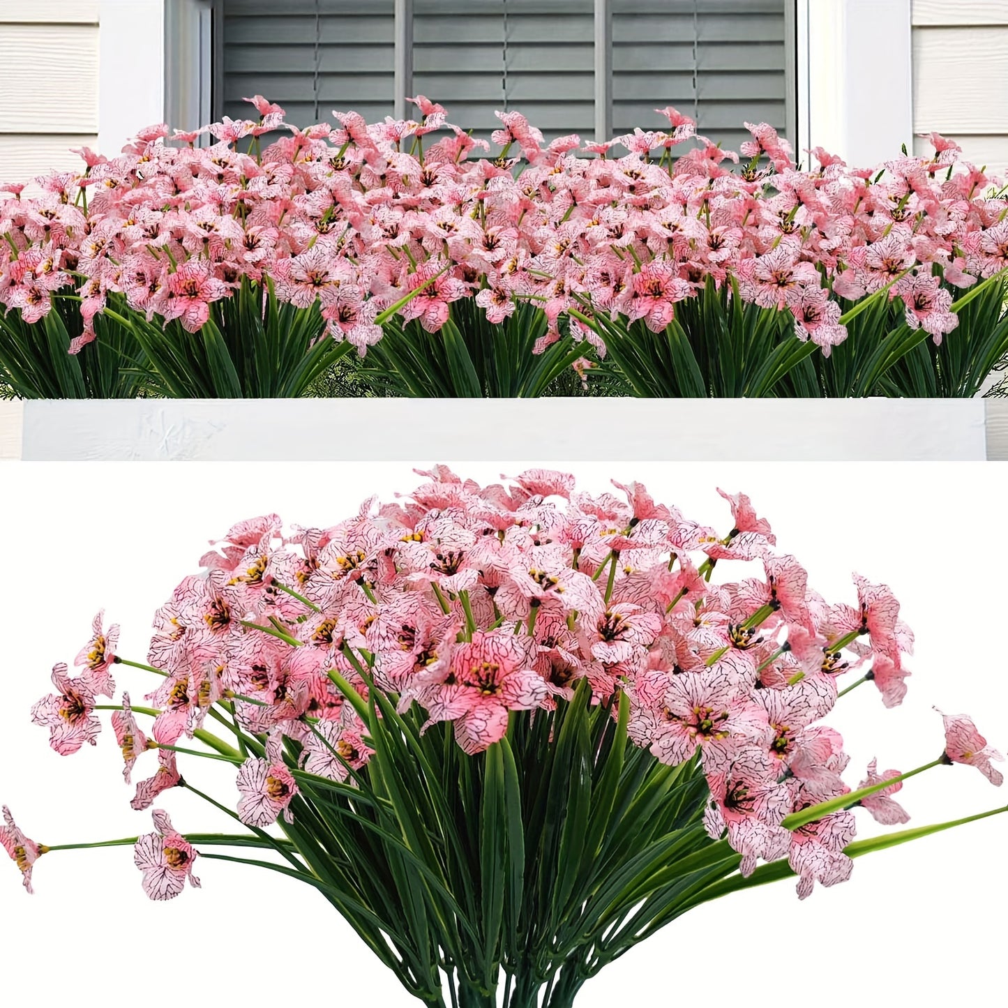 6 Bunches of UV Resistant Artificial Flowers for Outdoor and Home Decoration