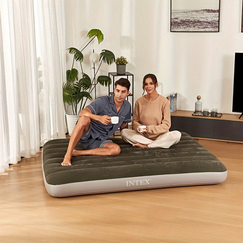 1pc INTEX Inflatable Mattress for 2, Portable Folding Bed, PVC Fabric, Repair Kit Included, Ideal for Camping