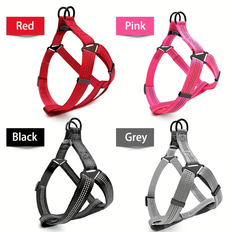 Reflective No-Pull Dog Harness - Soft Nylon Vest for Large Breeds & Puppies - Perfect for Outdoor Walking