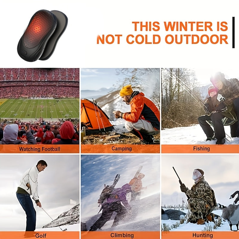 Stay warm with our Rechargeable USB Hand Warmer! This portable electric pocket hand warmer features a 5W power output and a 6000mAh lithium battery housed in a durable ABS and metal casing. With a built-in battery, this hand warmer is perfect for outdoor