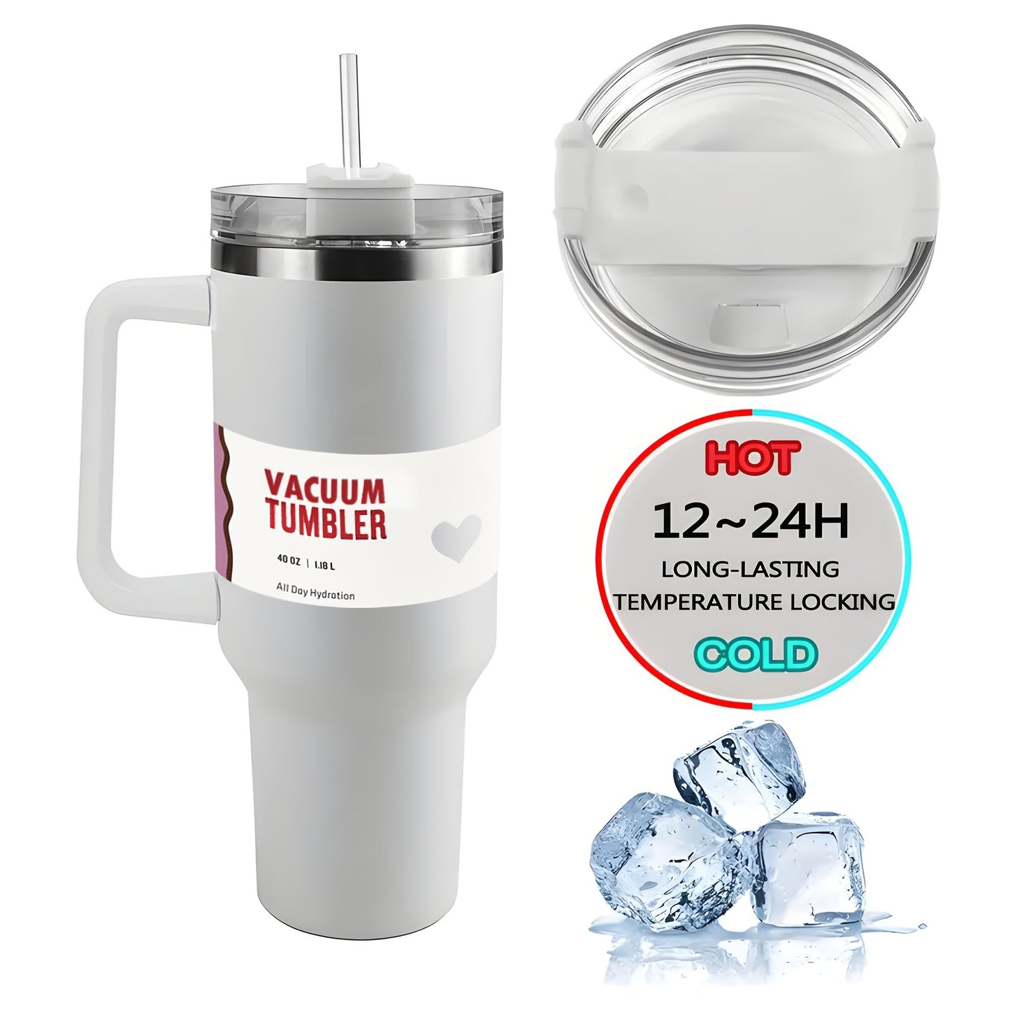 Sakura Train H1.0 FlowState 40oz izolyatsiyalangan tumbler qopqoq va qalam bilan - Sovuq ichimliklar uchun ideal, mukammal bayram sovg'asi