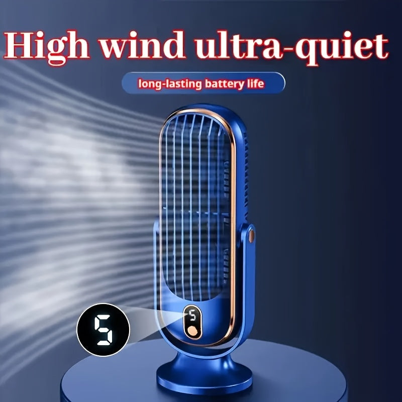 Buy Product 1: Portable Desktop Fan with Large Battery Dual Motors, Household Small Air Circulation Fan, 5-Speed 720° Surrounding Blower for Office, Travel, Camping, Outdoor RV. Perfect as a Portable USB Fan Gift for Thanksgiving, Halloween, Christmas.