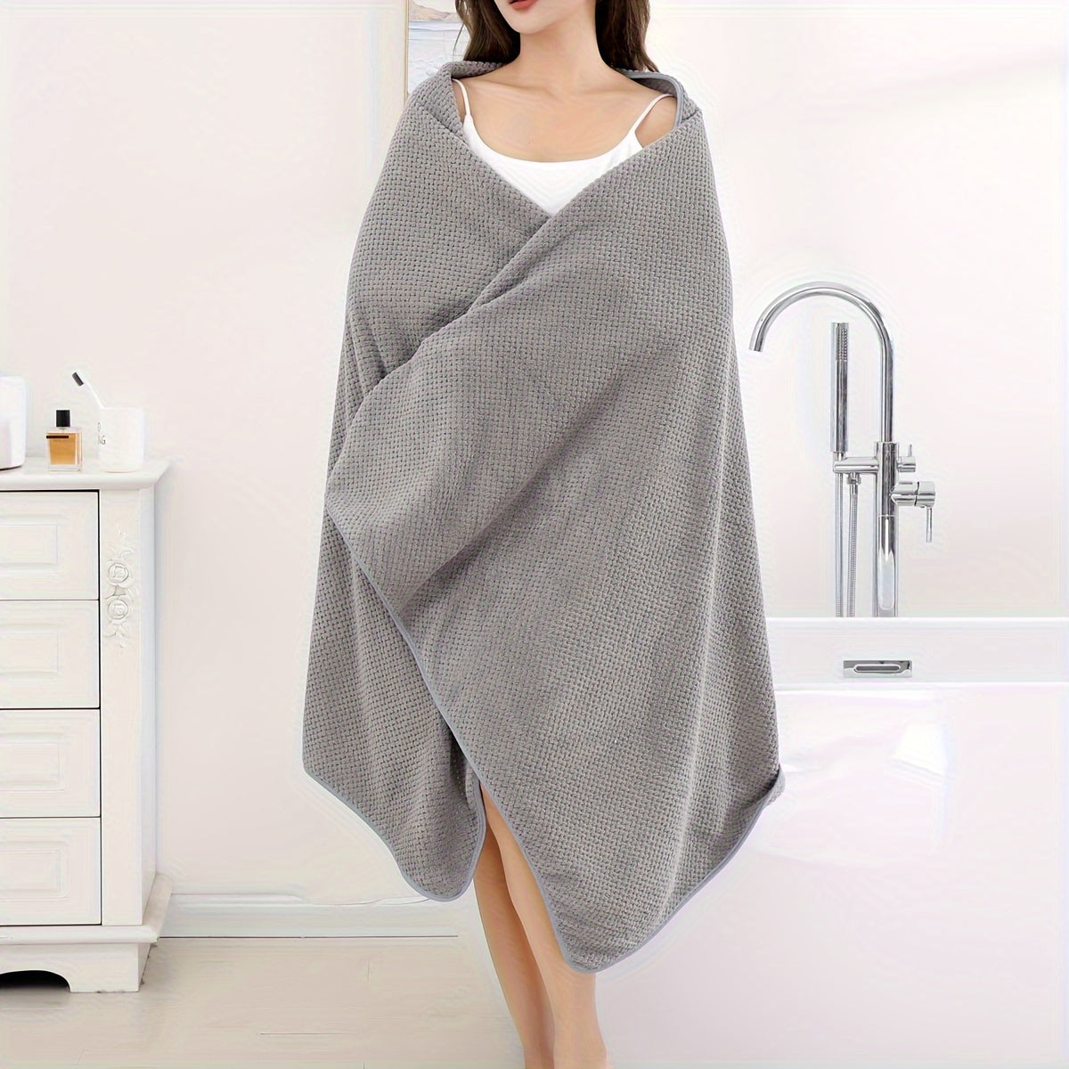 1 Oversized Super Soft Bath Towel - Absorbent, Quick-drying, Cute, 90*180cm.