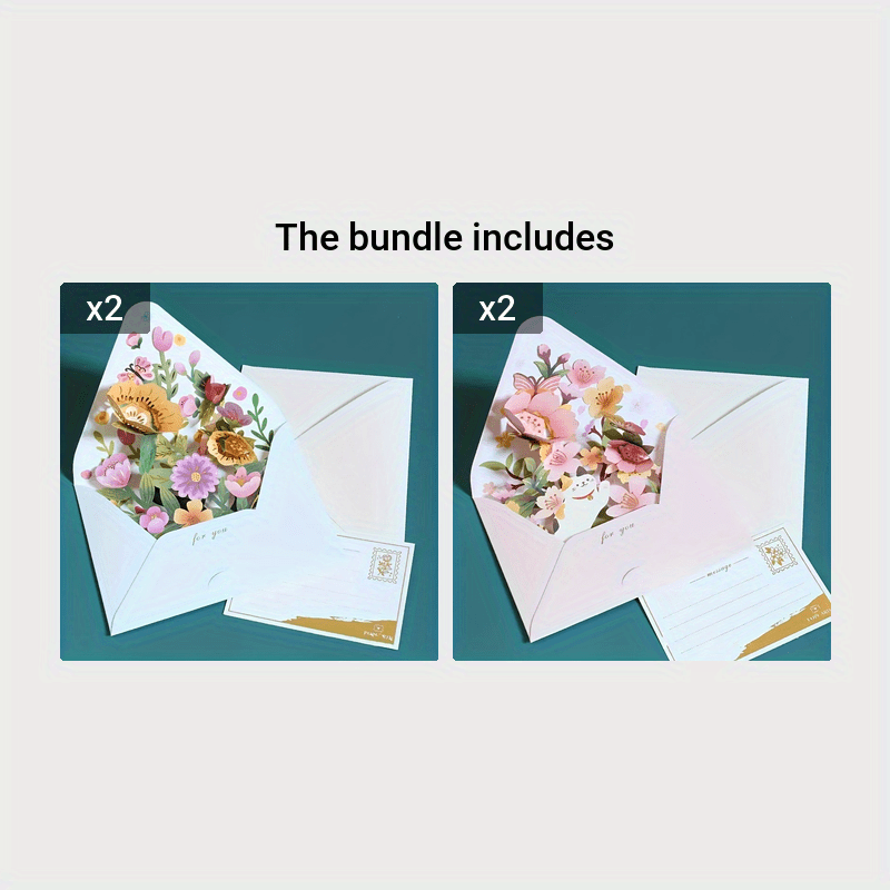 1 Flower Style Greeting Card with Envelope, Creative 3D design for Eid Al-Adha Mubarak