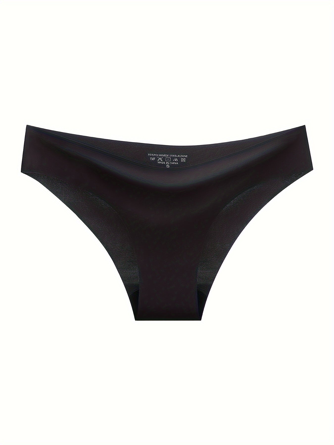 Three sexy seamless panties in solid colors with U-shaped waistband for comfortable fit, made of 85% polyamide and 15% elastane knit fabric. Each piece weighs 160g, sold as a set of 3.