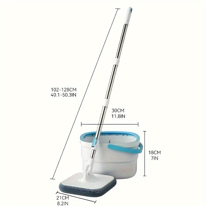 Household Spin Mop and Bucket Set with 4 Mop Cloths - The Ultimate Rotating Floor Mop for Hands-Free Cleaning. Ideal for Home, Kitchen, Bathroom Floors. Can be Used for Dry and Wet Cleaning. Great for Cleaning Supplies and Back to School Needs.